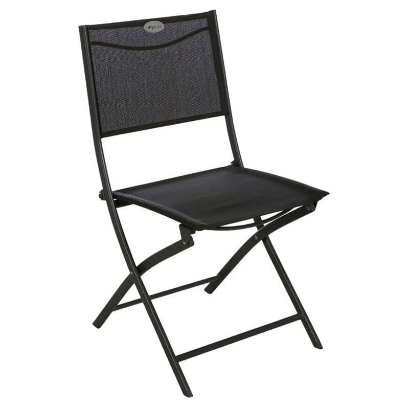 Lot de 4 chaises de jardin pliantes Modula anthracite & graphite acier traité époxy - Hespéride