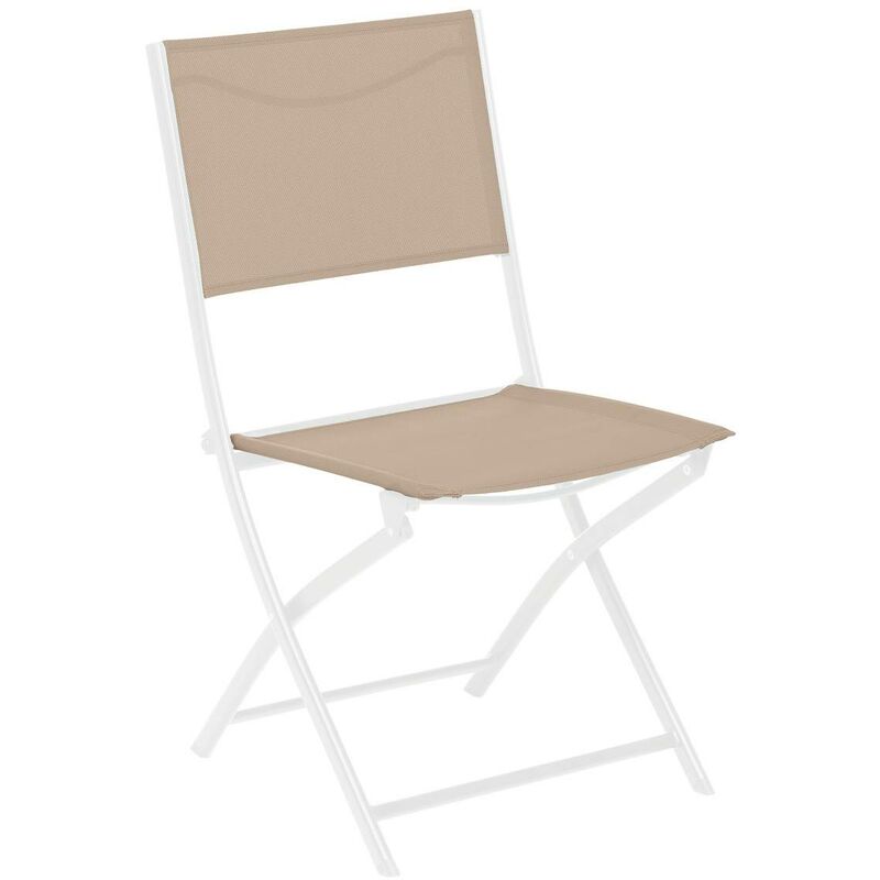 Lot de 4 chaises de jardin pliantes Modula lin & blanc en acier traité époxy - Hespéride