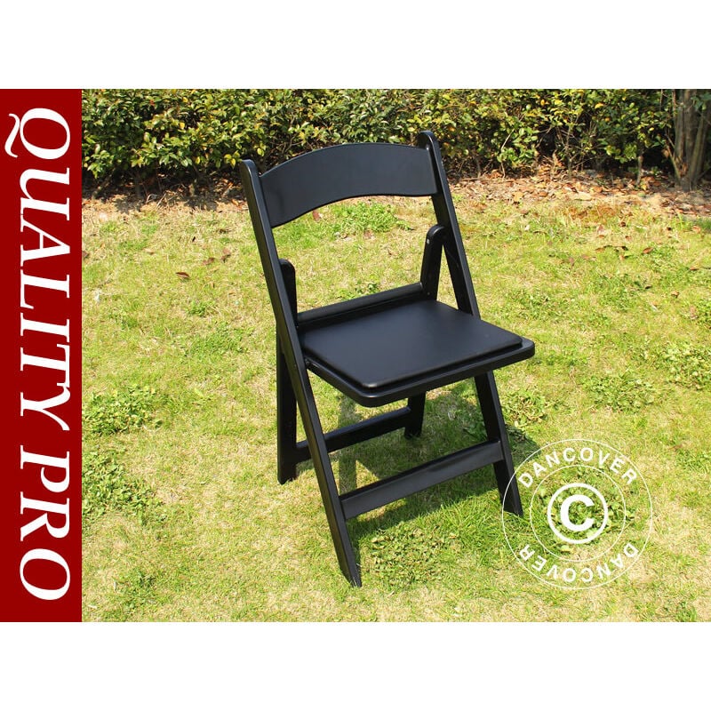 Chaise pliante, Noir, 44x46x77cm, 4 pièces