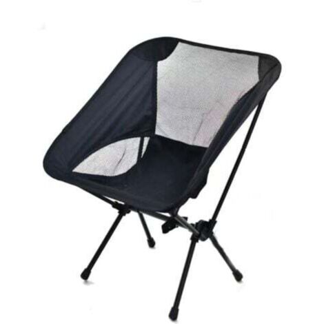 Chaise pliante noire pour l'extérieur, tabouret de camping pliant, chaise compacte avec siège portable et sac de transport pour l'extérieur, les voyages