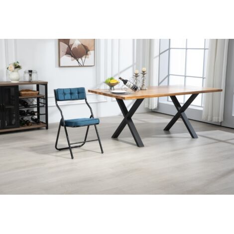 Chaise pliante pack de 2 avec coussin, design confortable pour salle à manger, cuisine, bureau, réception, événement, portable et facile à ranger, couleur unie