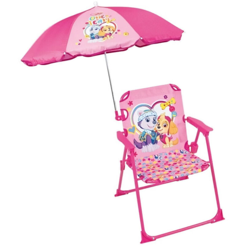 Chaise pliante de camping pat'patrouille Stella Everest avec parasol ø 65 cm Fun House