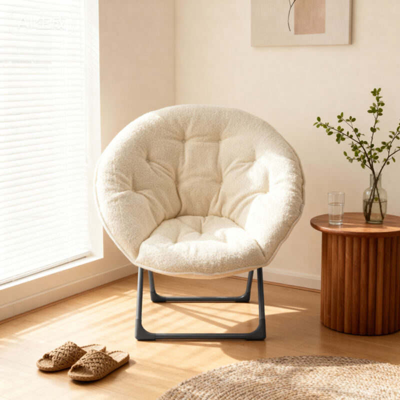 Chaise pliante, pour chambre, dortoir et appartements, en tissu, beige