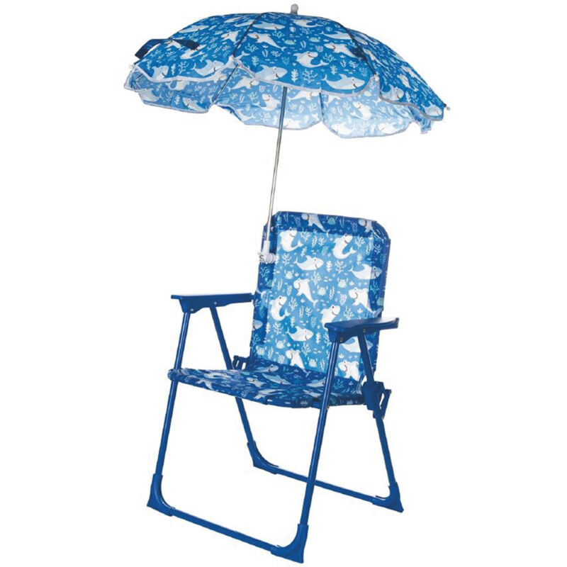 Chaise pliante pour les enfants de plage ou jardin avec parapluie parasol Squaletto