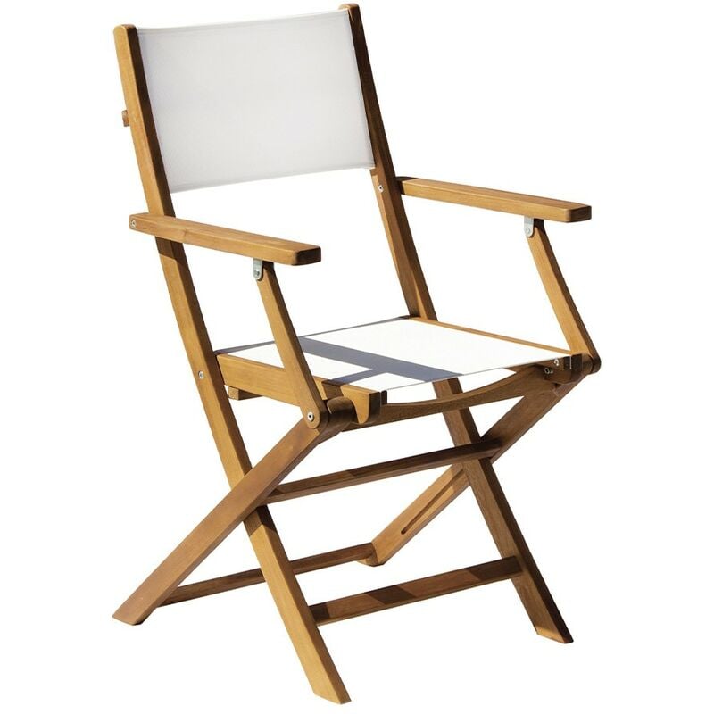 Chaise pliante réalisateur de jardin en bois avec accoudoirs Tupai