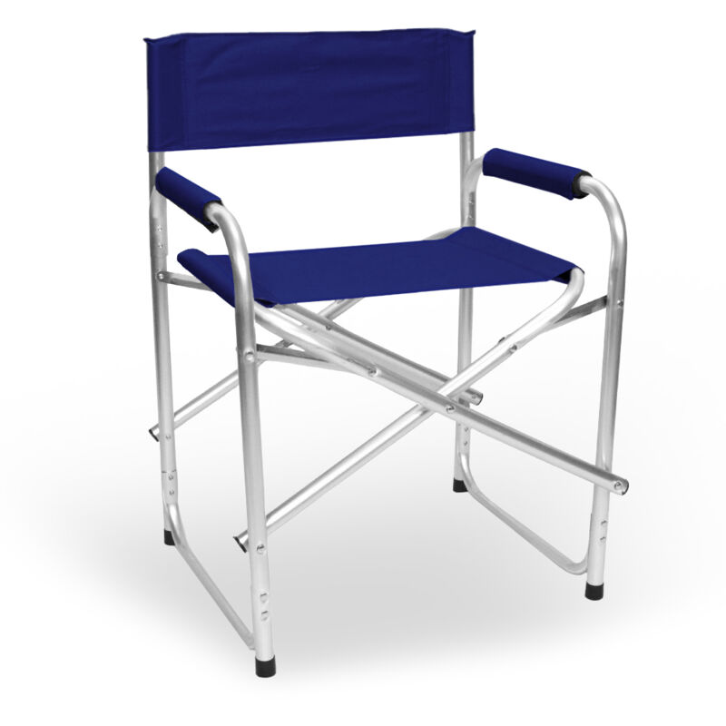 Okaffarefatto - Chaise pliante relax Regista en aluminium avec revêtement en textilene bleu