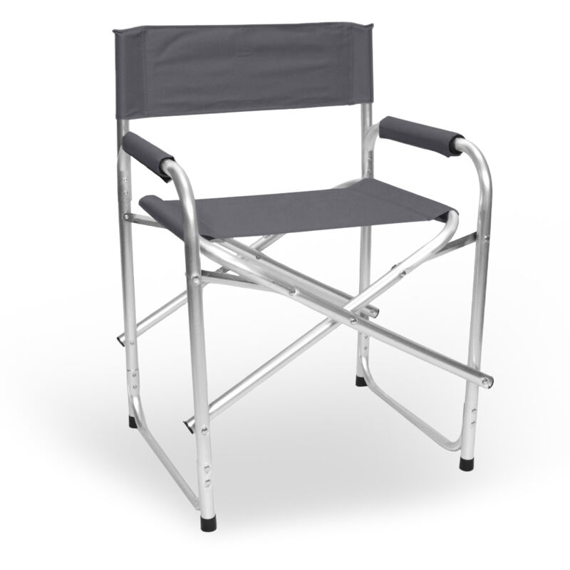 Okaffarefatto - Chaise pliante relax Regista en aluminium avec revêtement en textilène gris