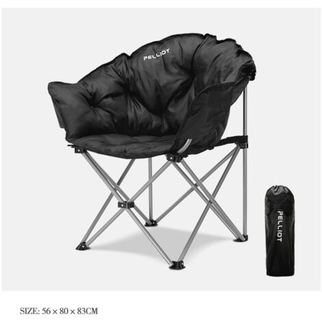 Chaise Pliante Ronde - Siège de Camping Pliable - Sac de Rangement Inclus - Pêche Festival extérieur