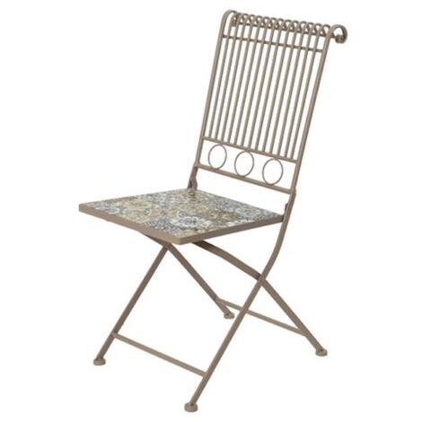 Chaise Pliante Toulouse Décor Mosaïque 45X38X90Cm