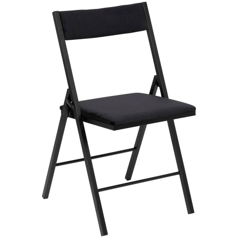 5five Simply Smart - Chaise Pliante Carrée En Velours Noire Five