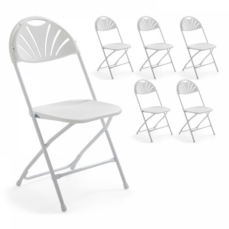 Chaise pliante x 6 blanche - Blanc