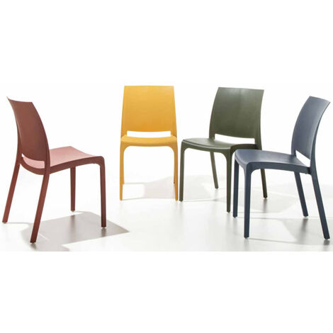 Chaise polypropylène Barko - Lot de 4-Bordeaux
