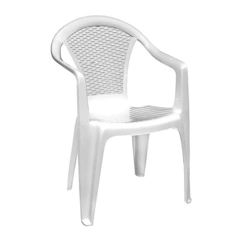 Progarden - White Resin Chair - Stackable Design with Low Backrest