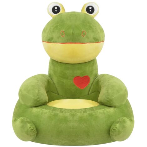 Chaise pour enfants en peluche Grenouille Verte