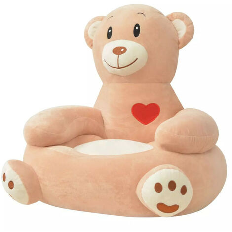 Chaise pour enfants en peluche ours Marron