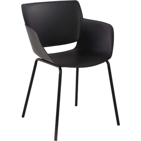 Chaise pour intérieur ou extérieur plastique couleur noir structure acier thermolaqué 100007120