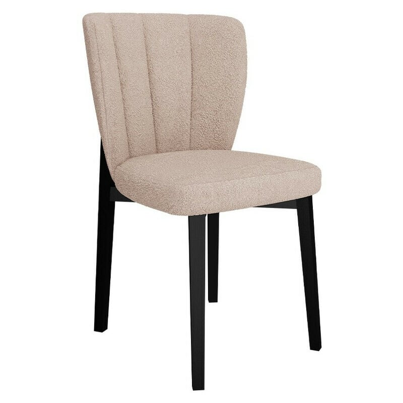 Mobilier1 - Chaise Racine 130, Noir + Baloo 2072, 84x50x55cm, Tapisserie, En bois, Stratifié