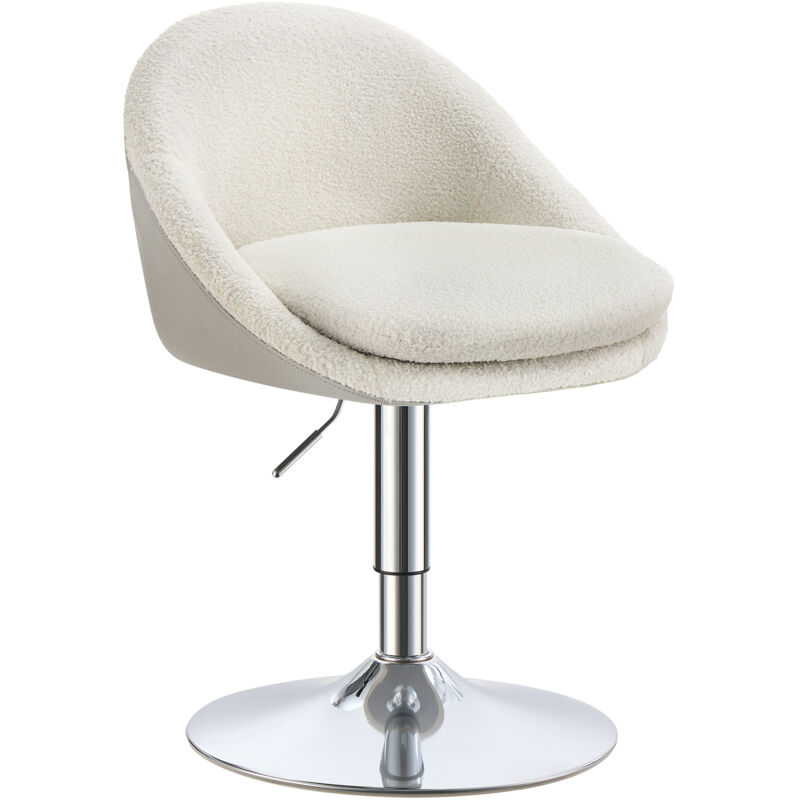 Vasagle - Chaise Réglable, Chaise de Coiffeuse, Fauteuil de Bureau Pivotant, Tabouret de Bar avec Dossier et Socle, en Acier, pour Bar, Bureau,