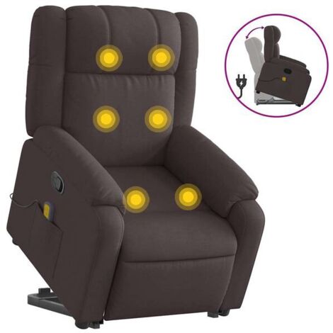 Chaise relaxante avec massage intégré – Fauteuil ergonomique en tissu noir anthracite, dossier inclinable et fonction vibration – Pour salon, bureau ou détente à domicile