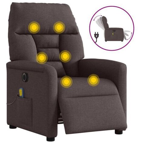 Chaise relaxante électrique en tissu, réglable en hauteur et inclinaison, avec fonction de massage et repose-pieds escamotable, design moderne pour salon ou bureau