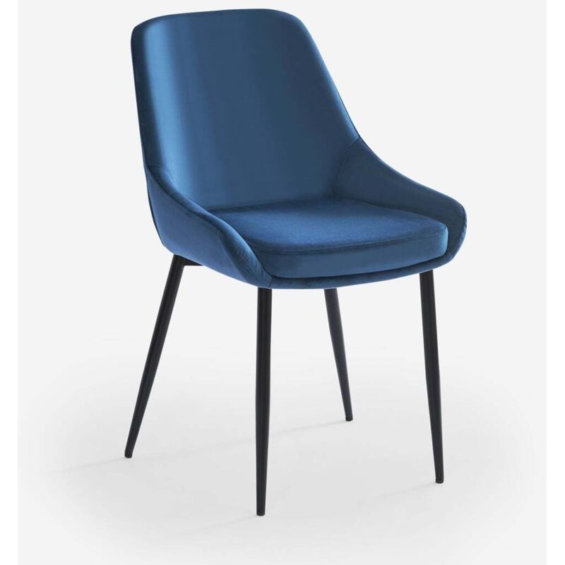 Chaise rembourrée moderne en velours pour cuisine salle à manger Jarva - Turquoise Chaise rembourrée moderne en velours pour cuisine salle à manger Jarva - Turquoise