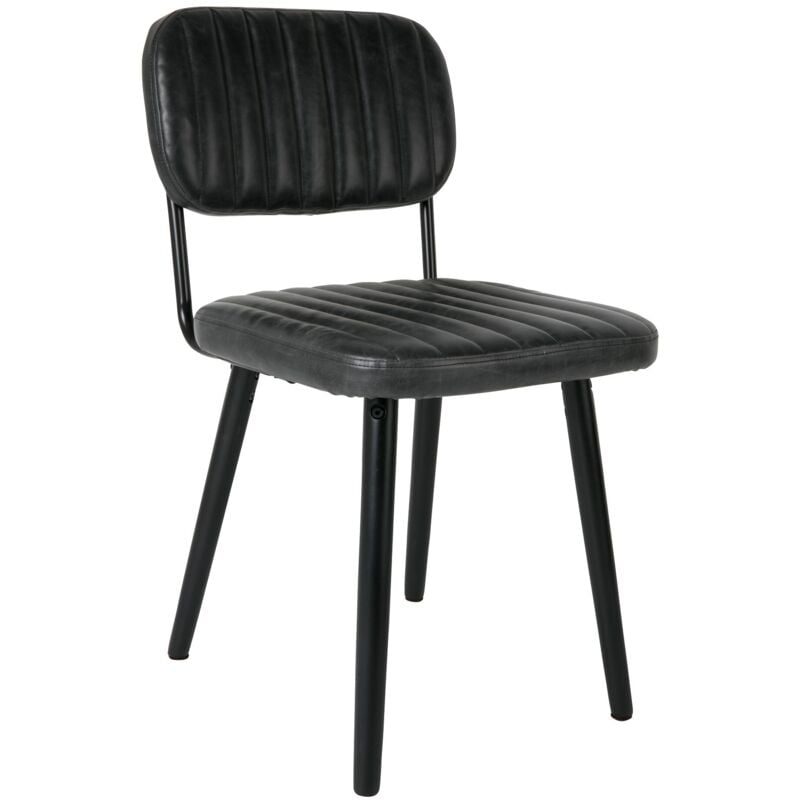 Chaise design, Chaise design scandinave jake simili cuir Noir en Plastique, boite a design