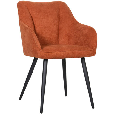 Chaise repas Rio terracotta pieds métal noir