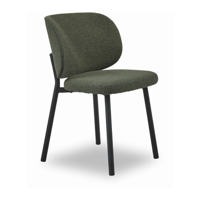 Bobochic - Chaise et fauteuil de table Chaise safia tissu bouclette Vert foncé - Vert foncé