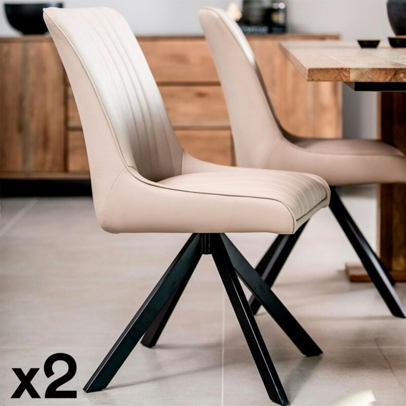 Chaise salle à manger beige (lot de 2) hudson