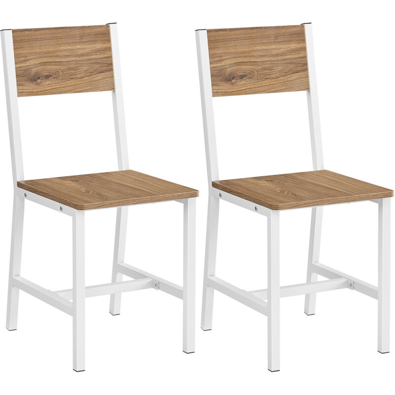 Vasagle - Chaise Salle à Manger Lot de 2, Cadre en Acier, Style Industriel, pour Salle à Manger, Salon, Cuisine, Beige