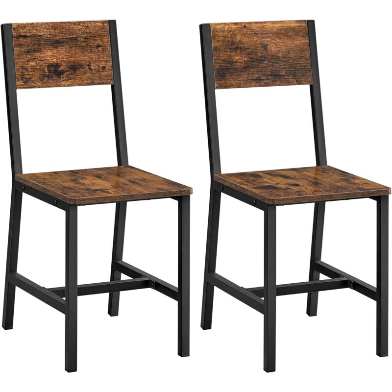 Vasagle – Lot de 2 chaises salle à manger – Cadre en acier noir