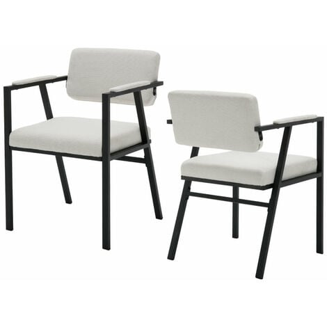 WAHSON OFFICE CHAIRS Chaise Salle à Manger Lot de 2 Chaise de Cuisine Moderne Rembourré avec Pieds en Métal Chaise de Salon avec Accoudoirs, Cuir PU, Marron