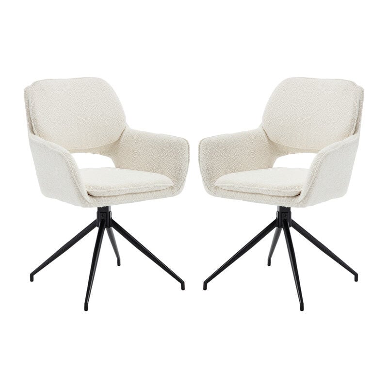 Wahson Office Chairs - Chaise Salle a Manger Lot de 2 Chaise avec Accoudoirs Dossier Chaise de Cuisine Pivotante Chaise de Salon Confortable avec