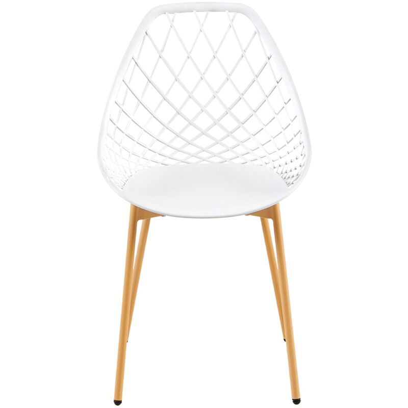 Eggree - Chaise Salle a Manger Lot de 4, Chaise Scandinave avec Pieds en Métal, Chaise Cuisine Chaise Salon Chaise de Salon, Facile à Installer, Blanc