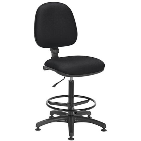 Chaise Saturn tissu noir - dossier haut