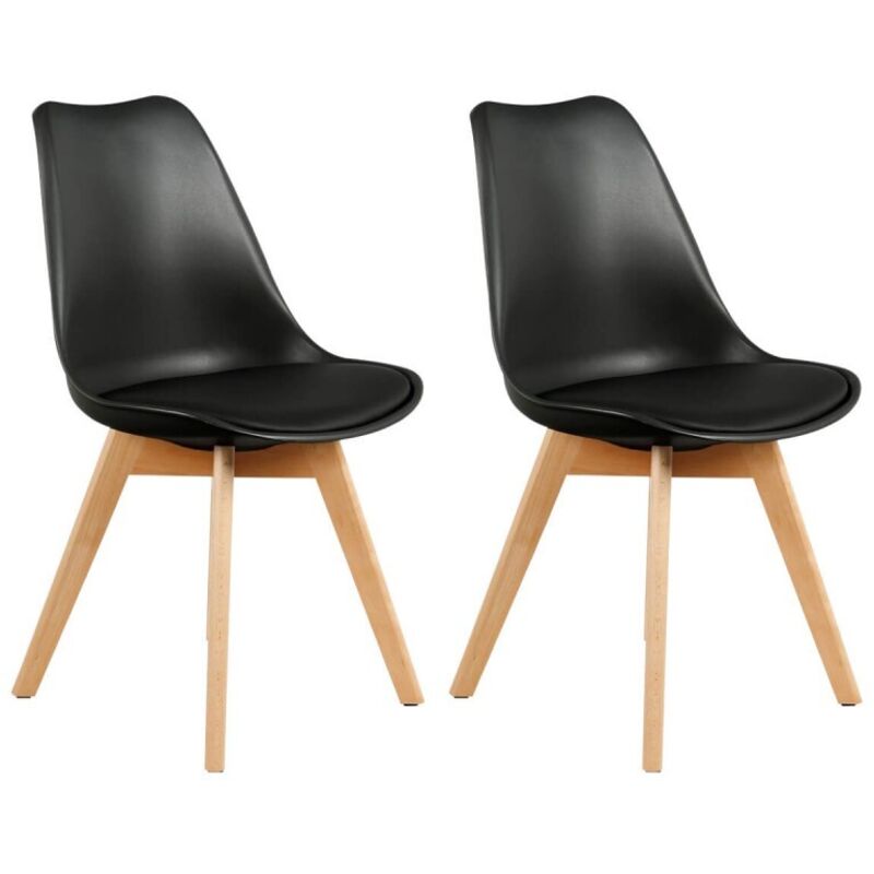 Chaise scandinave avec assise rembourrée (Lot de 2) Chaise scandinave avec assise rembourrée (Lot de 2)