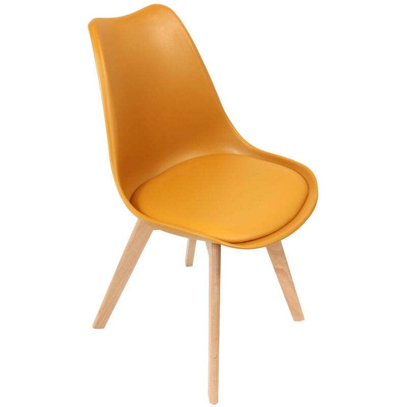 The Home Deco Factory - Chaise scandinave coque Jaune Home Deco Factory