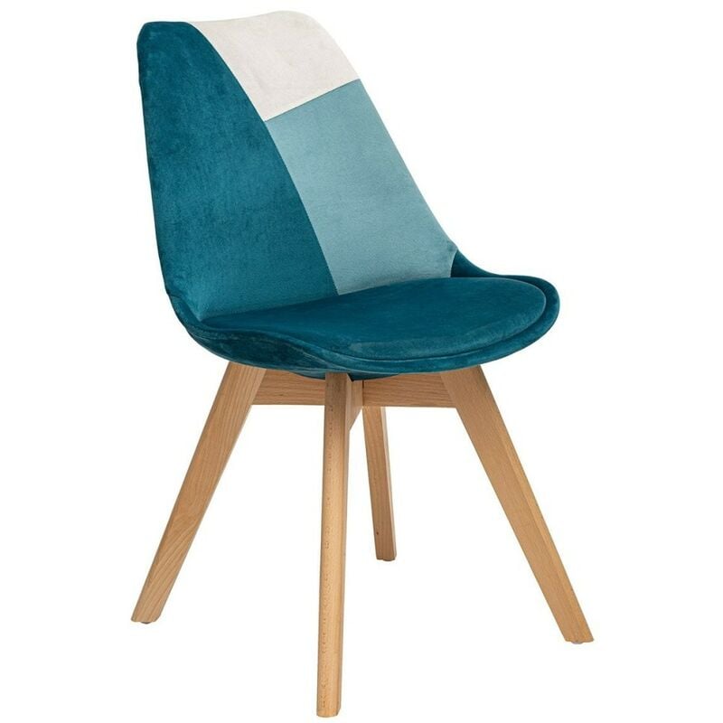 Atmosphera Créateur D'intérieur - Chaise scandinave Baya patchwork canard