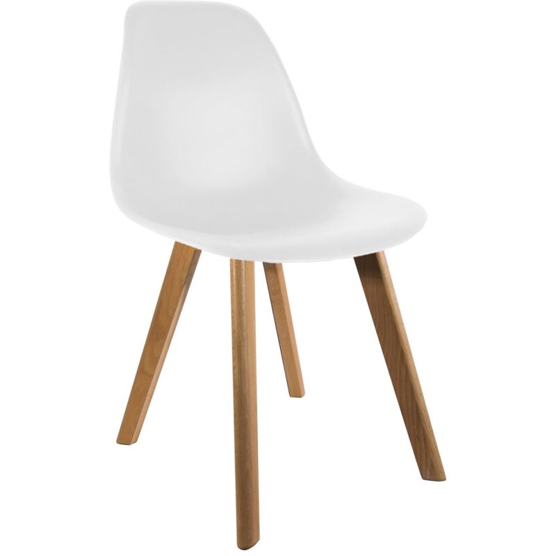 Ac-deco - Chaise scandinave coque polypropylène (Lot de 4) Blanc