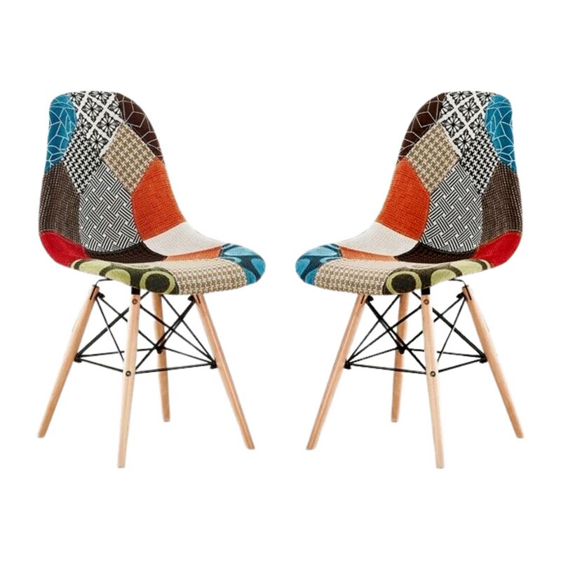 Lot de 1/2/4/6 Chaises à accoudoirs Moda Patchwork Eiffel - Lot de 2 - Multicolore
