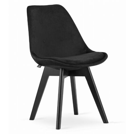 Chaise scandinave moderne pour la cuisine salle à manger MILEO PREMIUM NOIR VELVET