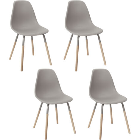 Chaise Scandinave Phenix Taupe - Lot De 4