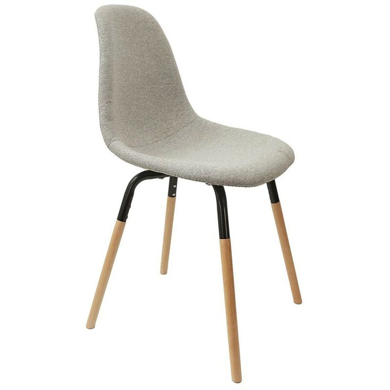 Chaise scandinave tissu Phenix gris clair