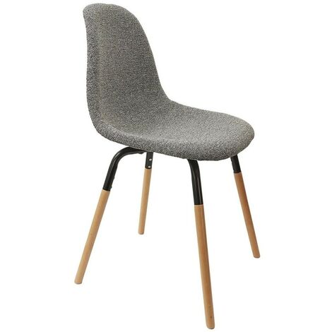Chaise scandinave tissu Phenix gris chiné