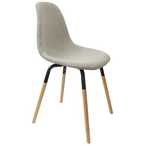 Chaise scandinave tissu Phenix gris clair