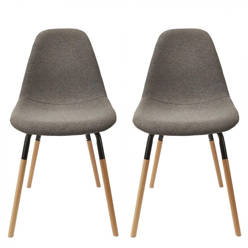 The Home Deco Factory - Lot De 2 Chaises Scandinave En Tissu Phenix Gris Foncé Home Deco Factory The Home Deco Factory - Lot De 2 Chaises Scandinave En Tissu Phenix Gris Foncé Home Deco Factory