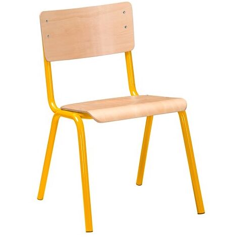 Chaise scolaire SYLLAB Taille 5 - CE2/ CM1 jaune - Lot de 2 - Maxiburo