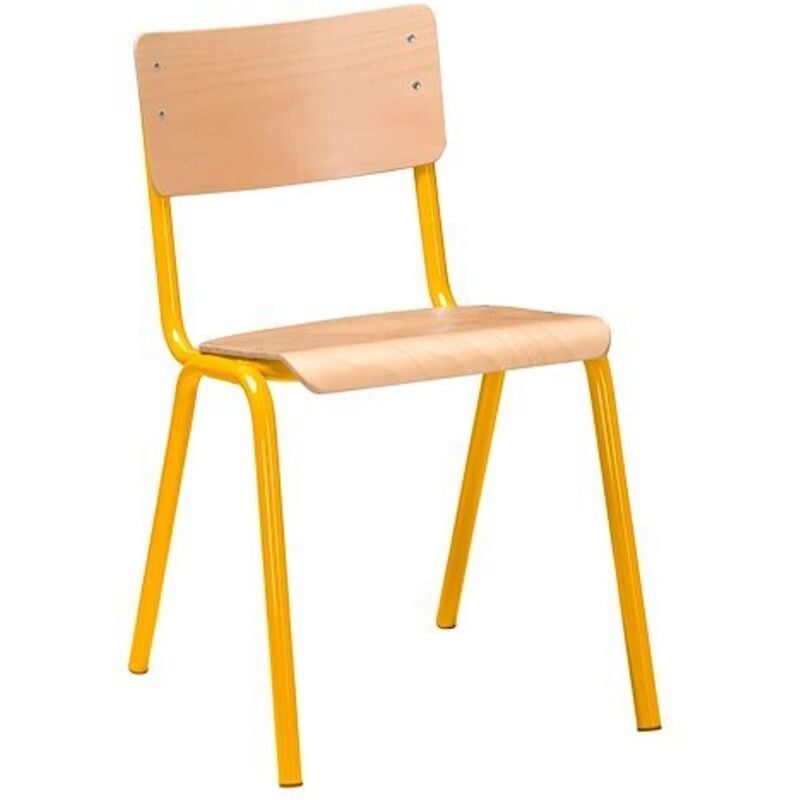 Chaise scolaire syllab Taille 6 - CM2/ Collège /Lycée jaune - Lot de 2 - Maxiburo