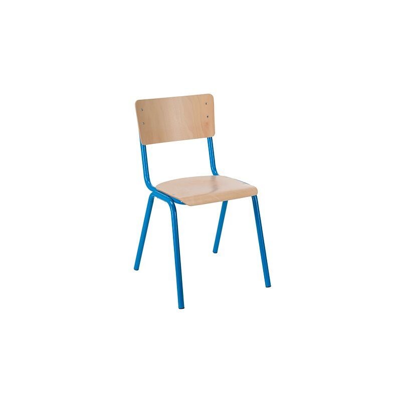 Sans Marque - Chaise Scolaire T6 Color - bleu - Lot de 4 - Maxiburo