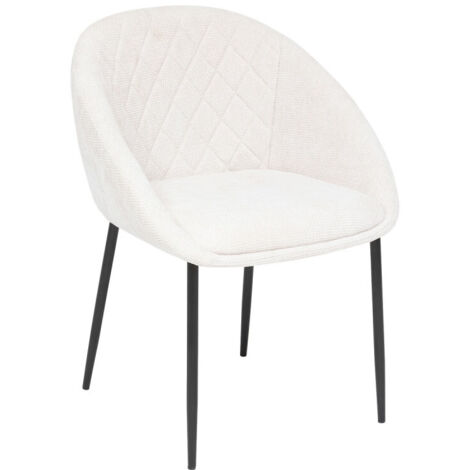 Chaise Seliso tissu chenille beige pieds métal Atmosphera